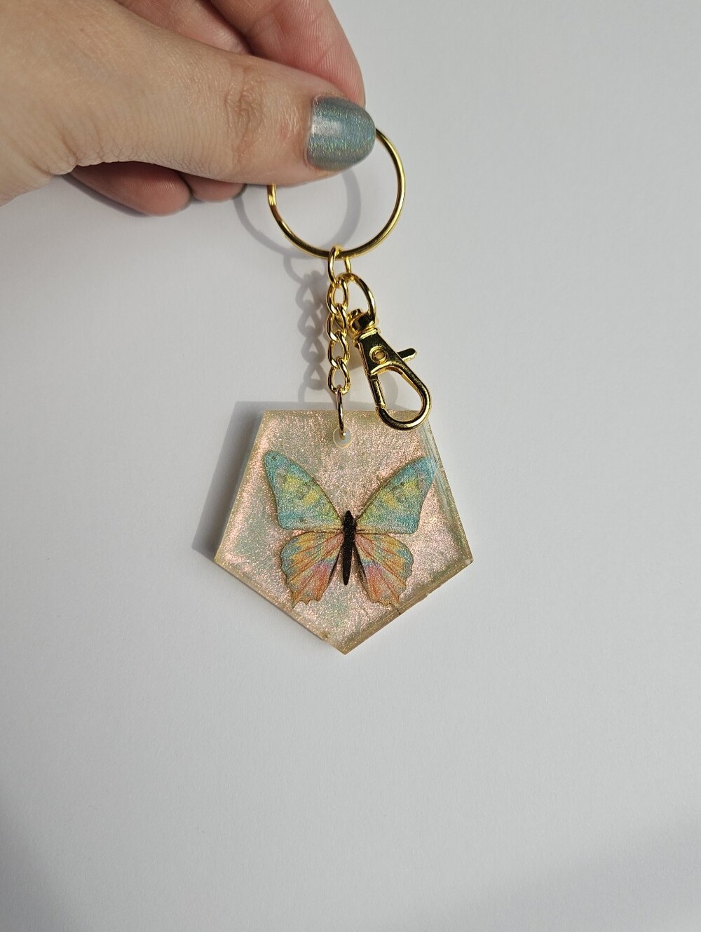 Handmade Butterfly Resin Keychain